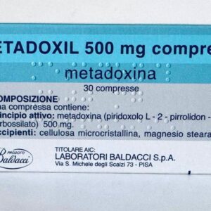 METADOXIL 500 mg Laboratori Baldacci 30 compresse оригінальна картонна упаковка детоксикаційного препарату метадоксину італійського виробництва