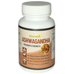 Ashwagandha Daynee 60 vegetarian capsules натуральний екстракт ашваганди максимальної сили в рослинних капсулах