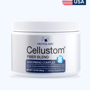 Cellustom PEPTOLABS 200g оригінальний сорбційний комплекс клітковини та пробіотиків для очищення кишечника у білій банці