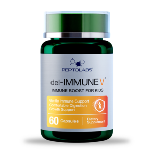 del-IMMUNE V Kids PEPTOLABS 60 капсул оригінальний дитячий імунобіотик для захисту та зміцнення імунітету у зеленій банці