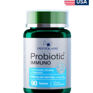 Probiotic IMMUNO PEPTOLABS 90 таблеток оригінальний імунобіотичний комплекс для зміцнення імунітету та відновлення кишечника у зеленій банці